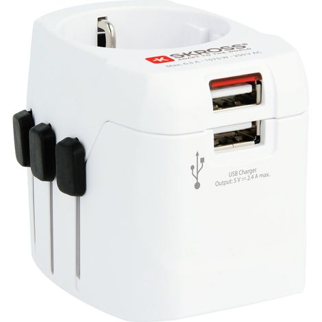 SKROSS 1302460 ADAPTATEUR DE VOYAGE PRO LIGHT USB (2XA) (1/5)