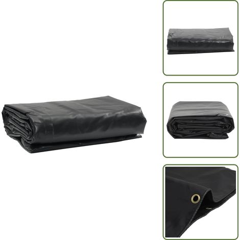 The Living Store Bâche noir 1x2,5 m 650 g/m² - Couverture Imperméable - Bâche Protectrice - Bâche Extérieure - Bâche Noire - Bâche Résistante (1/5)