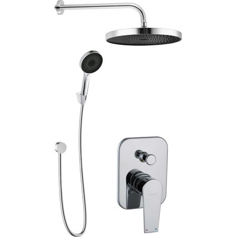 kielle Harmonia - Set de douche avec mitigeur encastré, 2 sorties, avec accessoires EcoSpare et corps d’encastrement, chrome 20623SP40 (1/5)