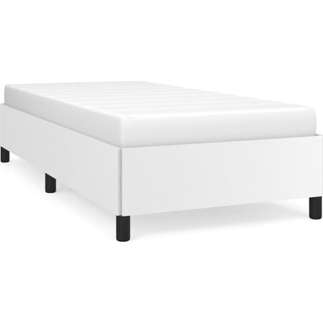 Bettgestell für Erwachsenenbett,Bettrahmen Bettgestell,Schlafzimmerbett Weiß 100x200 cm Kunstleder -Maison 70171 (1/5)