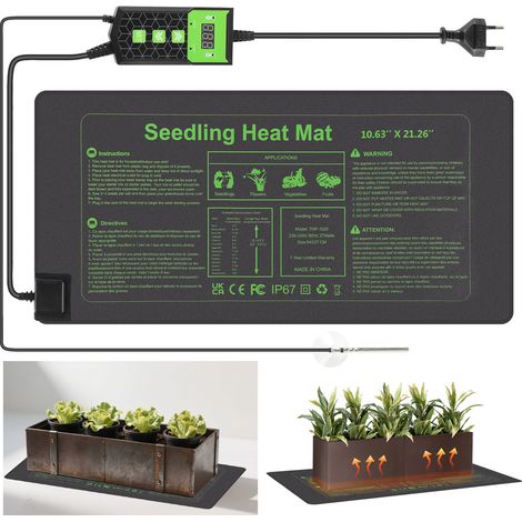 Randaco Heizmatte Thermostat Zimmergewächshaus Pflanzen Sämling Pet Reptile Wärmematte Terrarium Heizkissen 27W, 27x55cm 1 Stück (1/5)
