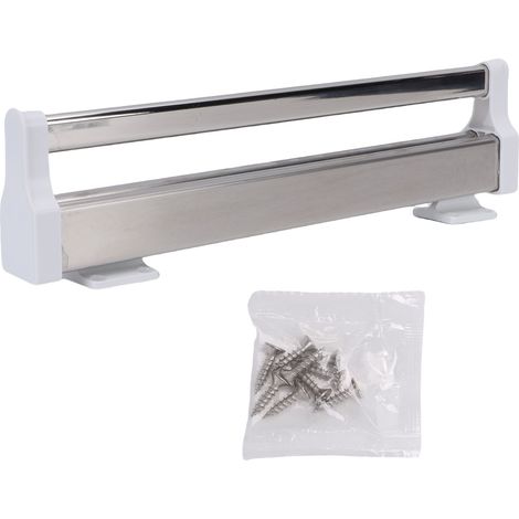 Asta appendiabiti scorrevole resistente in acciaio inox, barra superiore scorrevole per appendere i vestiti, bianca, 35 cm/13,7 pollici. (1/5)