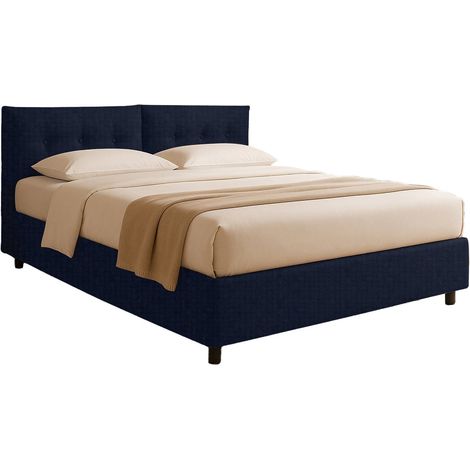Letto Singolo Exeter, Sfoderabile, Contenitore Made in Italy, Viola Scuro