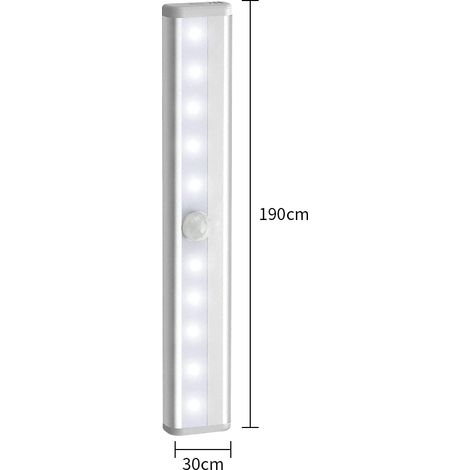 Aoresac 190 mm 10 LED weiße Schrankbeleuchtungsleiste mit Bewegungssensor für Küche/Schrank/Badezimmer (1/5)