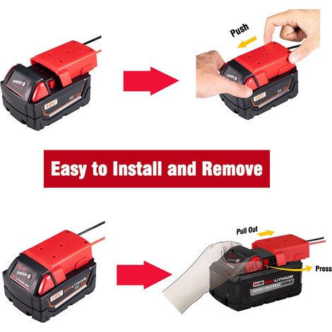 2 Stück Lithium-Batterie-Radadapter mit Überstromschutz, Sicherungsanschlüssen, rot, 18 V (1/5)