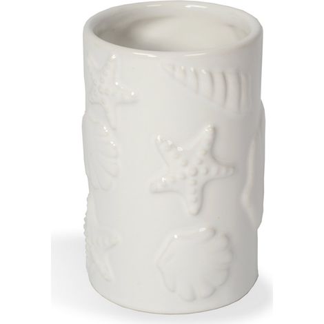 Metaform - Porta spazzolini da appoggio Bianco in Ceramica Mod. Amélie