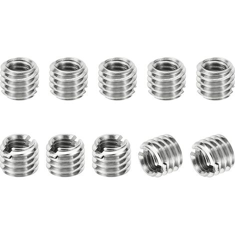Filetage Adaptateurs Manchon Réducteur Écrou Insert Fileté, 10 pcs M6X1 Mâle à M4X0,7 Femelle Réparation Insérer Écrou Vis Réducteur Conversion Inox Acier Fixation 5mm (1/5)