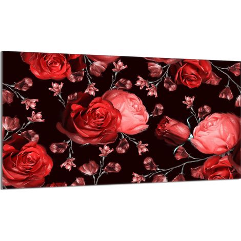 Glas-Herdplattenschutz 90x52 Rosen (1/5)