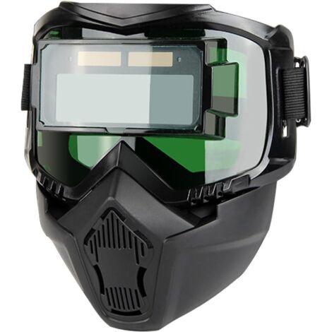 Ede Casque de soudage à assombrissement automatique avec visière amovible et masque de soudage réglable pour le travail en usine, le traitement des métaux et le soudage TIG et MIG. (1/5)
