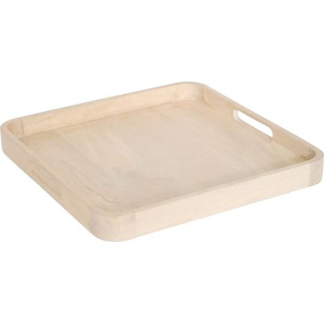 Plateau de Service en Bois "Ward" 25cm Beige