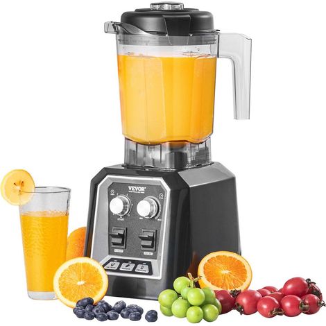 Contrôle Facile par Bouton Mixeur Blender Électrique 1400W Bol 2L pour Smoothies Milk-shakes et Glace Pilée Noir (1/5)