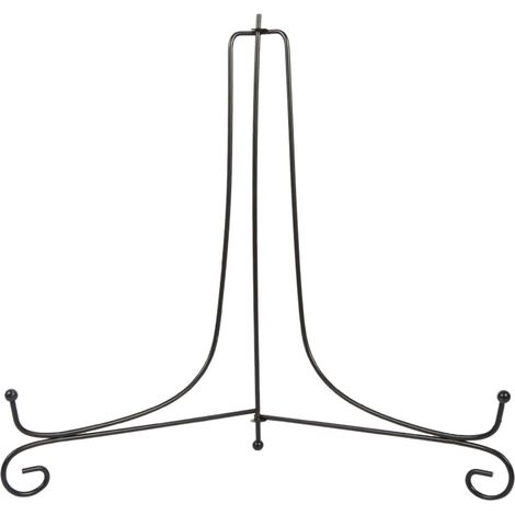 1 pezzo cavalletto classico in ferro da 12" espositore ciotola piatto cornice foto libro opera d'arte nero.
