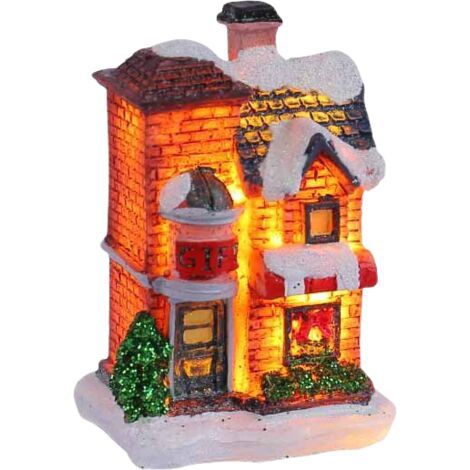 Décoration de bureau élégante Figurine d'art unique pour étagère et table-T2-49 Petite maisonnette lumineuse multicolore, Modèle C