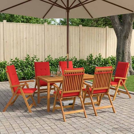 vidaXL Conjunto de comedor de jardín de 7 piezas Natural (1/5)