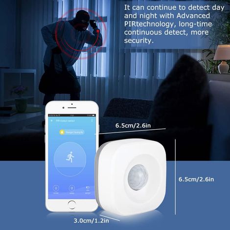 Détecteur de corps infrarouge wifi PIR capteur de mouvement sans fil alarme de sécurité sans fil - 636322mm - une pièce (1/4)