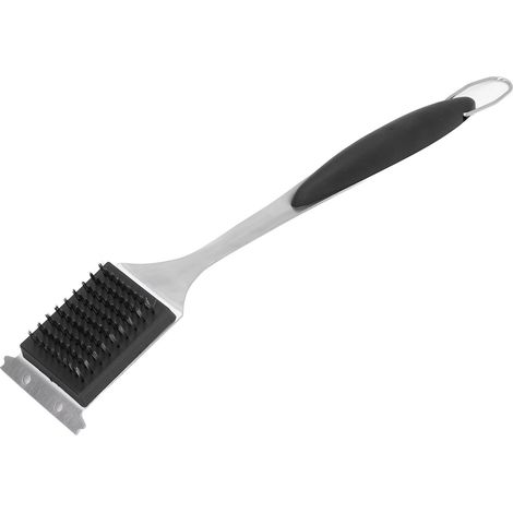 Grillreinigungsbürste aus Edelstahl mit langem Griff, kratzfreier Grillreiniger, tragbar und effektiv (1/5)