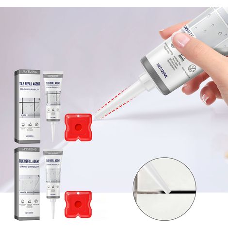 Fugenmasse für Küchen und Badezimmer, wasserdicht, schimmelresistent, für Fliesenverfugung – Spitzspitze – 120 ml (Schwarz) -- DE (1/5)