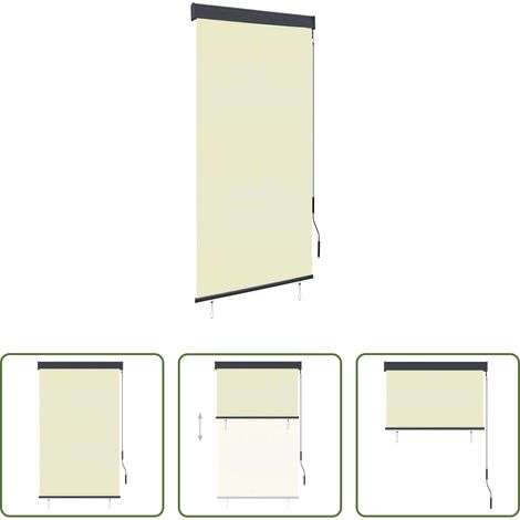 vidaXL Store extérieur manuel - Store roulant d'extérieur 100 x 250 cm Crème (1/5)
