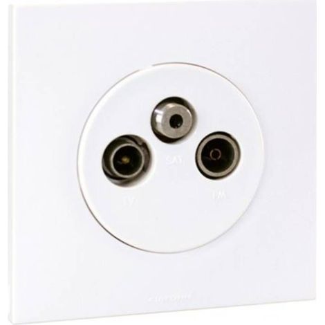 SQUARE prise TV/FM/SAT + plaque + griffes BLC EUR'OHM 91177201