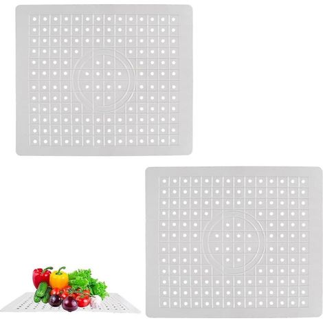 Lot de tapis d'évier en caoutchouc 31,5 x 25,9 cm (12,4 po x 10,2 po) avec protection anti-éclaboussures (1/5)