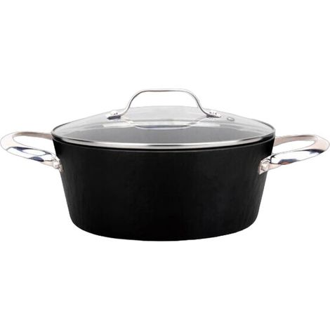 MR-4424 Olla de piedra con tapa (Greblon 2, Inducción) 24 cm (1/4)