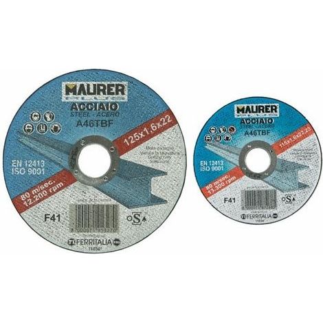 MOLA TAGLIO FERRO MAURER PLUS 115X1,6MM (1/2)