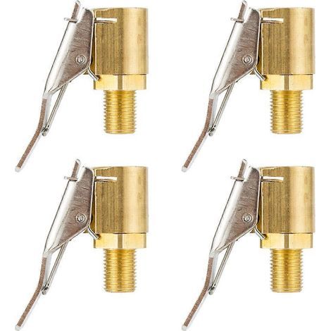 Reifendruckregelklammern, Messing, offenes Ende mit Gewindespitze. – 2,90 x 2,40 x 0,80 cm – Gold (1/4)