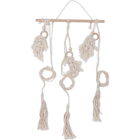 Boho-Hutwandhalterung aus Baumwollseil, gewebter Huthalter im böhmischen Stil für Zuhause, Büro oder Studio (Typ D) (1/5)