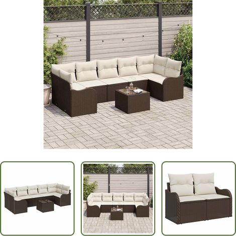 Terrassensofa -  Gartensofa-set Braun 55 x 55 x 37 cm Poly-Rattan (1/5)