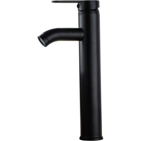 Vtizikl Robinet de lavabo Robinet de lavabo Robinet de lavabo Robinet d'eau chaude et froide Lavabo en acier inoxydable galvanisé noir Lavabo de salle de bain Robinet mitigeur de lavabo au-dessus du c (1/4)
