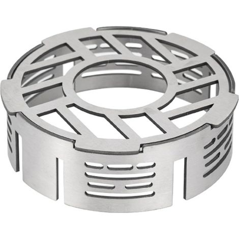 Pare-vent d'extérieur en acier inoxydable pour réchauds à gaz — Conception pliable — Base stable — Résistant aux hautes températures — Compatible avec les têtes de réchaud à 3 et 4 supports (1/5)