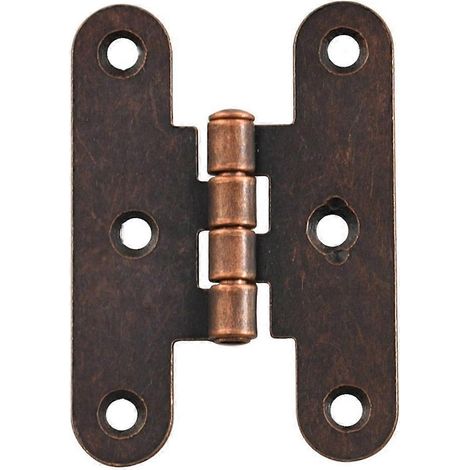 Antike Türscharniere, Möbelscharniere, Schrankschubladenscharniere, Vintage-Schmuckkästchen aus roter Bronze (1/4)