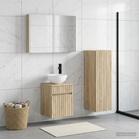 vidaXL Bathroom Furniture Set 4 pcs Sonoma Oak (1/5)