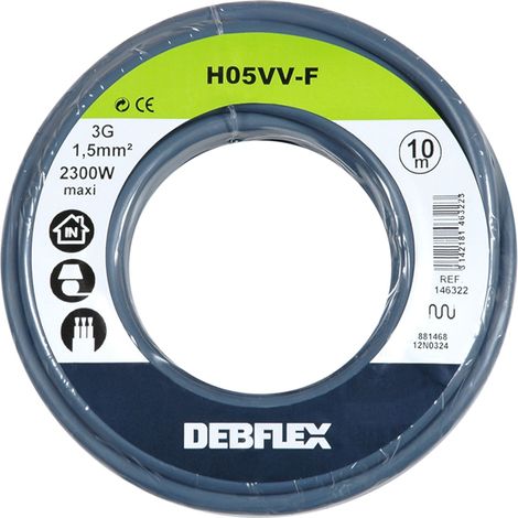 DEBFLEX - BOBINOT HO5VV-F 3G1,5 MM² 10M GRIS - 146322