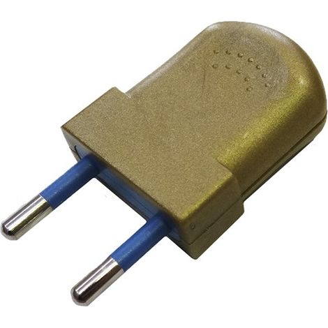 Confezione da 2 unità di spina europea bipolare dorata 10A 4mm 250V