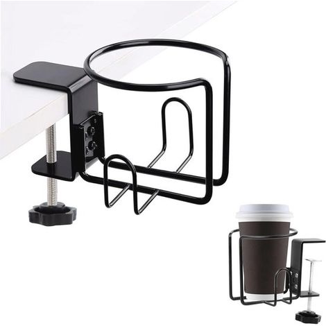 Auslaufsicherer Becherhalter aus Edelstahl Verstellbarer Tischhalter Universeller Becherclip fürs Büro