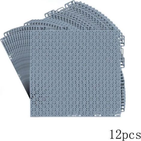 12 dalles de drainpour piscine, tapis de sol pour terrasse, revêtement de sol en plastique emboîtable pour salles de douche (1/4)
