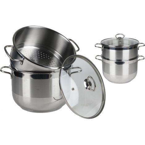 COUSCOUSSIER TOUS FEUX AVEC COUVERCLE EN VERRE 8LTR (1/5)