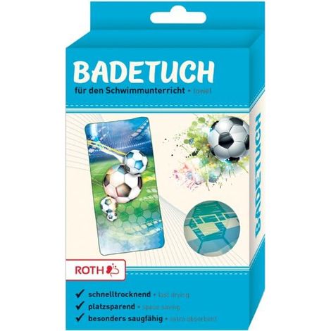 ROTH SERVIETTE DE BAIN POUR ENFANT - 60 X 120 CM, PEU ENCOMBRANTE ET À SÉCHAGE RAPIDE (FOOTBALL) 89434