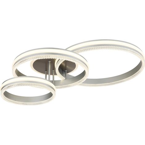 Deckenlampe Deckenleuchte Wohnzimmerlampe Dimmbar Schwarz Metall B 79,5 cm (1/5)