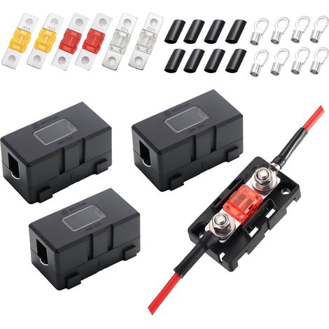 4 Pcs Car Midi Fuse Holder with 6pcs 40A 50A 80A Mega Fuse Holder for Car Boat SUV Trucks Vehicles with 8 Terminal Safety Clips (1/5)