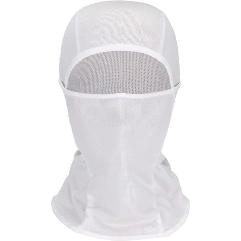 Passamontagna da moto, passamontagna morbido e traspirante, protezione solare integrale, antivento, maschera multifunzionale per il collo, bianco