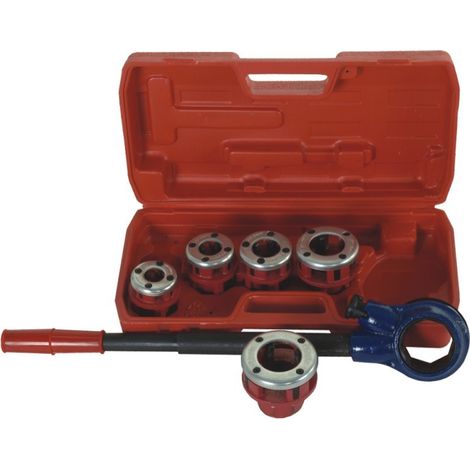 DEDRA - Juego de roscadoras 3/8", 1/2", 3/4", 1", 1-1/4" - juego de herramientas profesionales