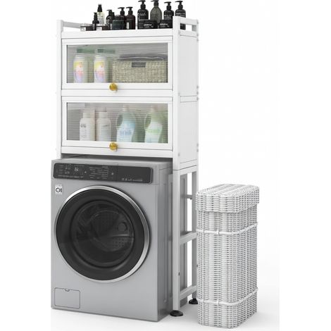Estantería de almacenaje sobre el inodoro blanco modelo 4