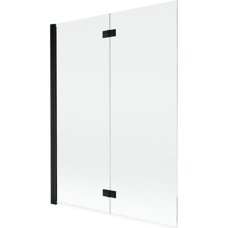 Mexen Mist paravent de baignoire 2 panneaux gauche 130 x 150 cm, transparent, noir - 8A9-130-002-70-00-L (1/5)