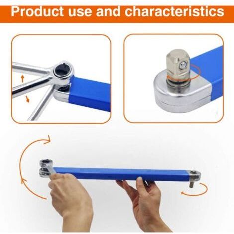 Clé d'extension décalée, multi-usage, extension zéro décalage, clé à double anneau à cliquet, clé d'extension à portée serrée, adaptateurs d'entraînement, manipulation d'outils dans un espace confiné (1/3)