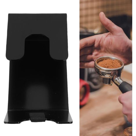 Support de porte-filtre à café en fonte avec cale de pesée, compatible avec les porte-filtres de 51 mm, 53 mm, 54 mm et 58 mm, sans fond, à bec simple ou double, noir (1/5)