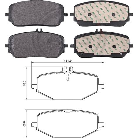 KIT PASTIGLIE FRENO ANTERIORI E POSTERIORI compatibile con MINI (F56) / PASTIGLIE FRENANTI AUTO OEM P 06 034  P 06 097,P 06 090 / SOSTITUZIONE DIRETTA / BASSA POLVERE / SILENZIOSO
