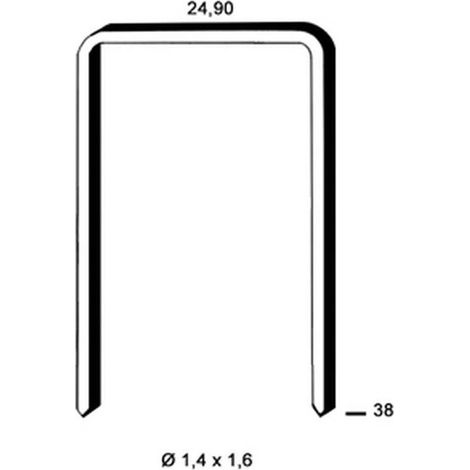 4 900 Agrafes Galvanisées Wc-38 - 24.9x38x1.4x1.6 mm - D-Work (1/3)