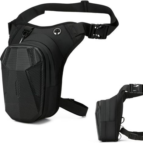 Sacoche de Jambe Moto, Coque EVA, Imperméable, pour Homme et Femme Sacoche Moto Jambe, Sangle de Jambe Amovible, Sacoche Cuisse Moto Pour Randonnée Course Cyclisme Pêche (1/5)